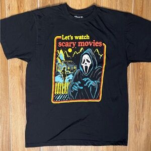 Ghostface Shirt Scream Let’s Watch Scary Movies Black Large Vintage Look